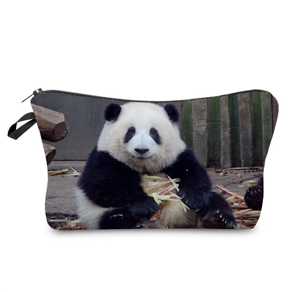 Women  Panda Print Cosmetic Bag Toiletries Organize Travel Storage Case KTB