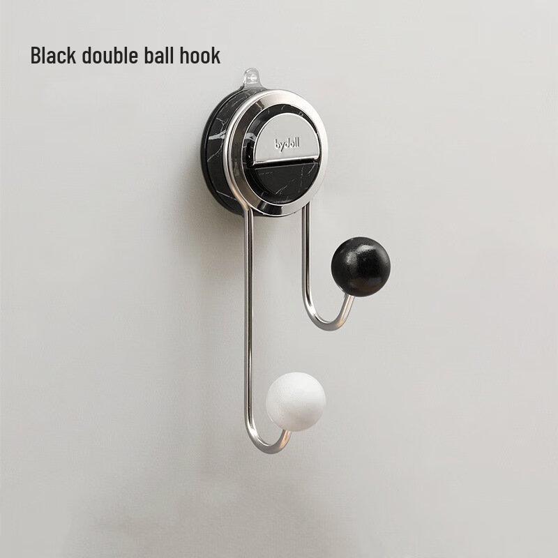 MDNG Upgraded Bathroom Suction Hooks, Marble Black, 3-Pack