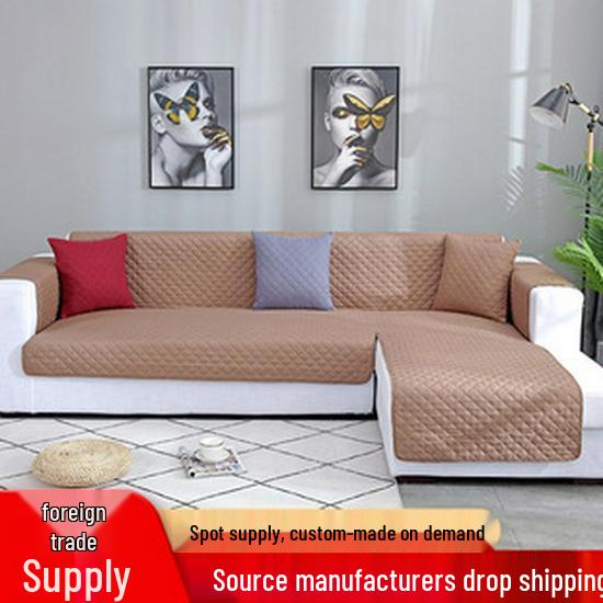 Waterproof Non-Slip Pet Sofa Cushion Cover - Solid Color Protective Pad