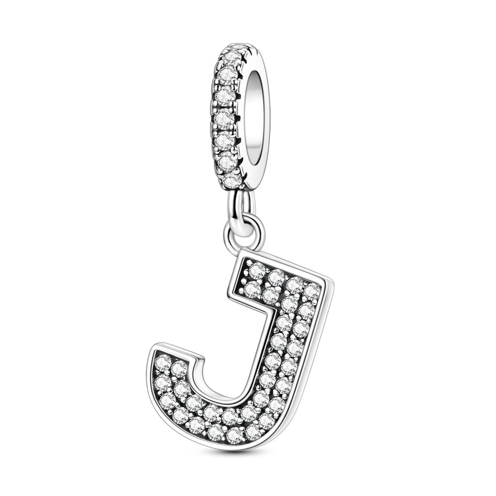 Pingente Pendurado de Cobre 26 Letras A-Z Pingente de Soletrar Zircônia Serve Pulseira Diy Joias Femininas