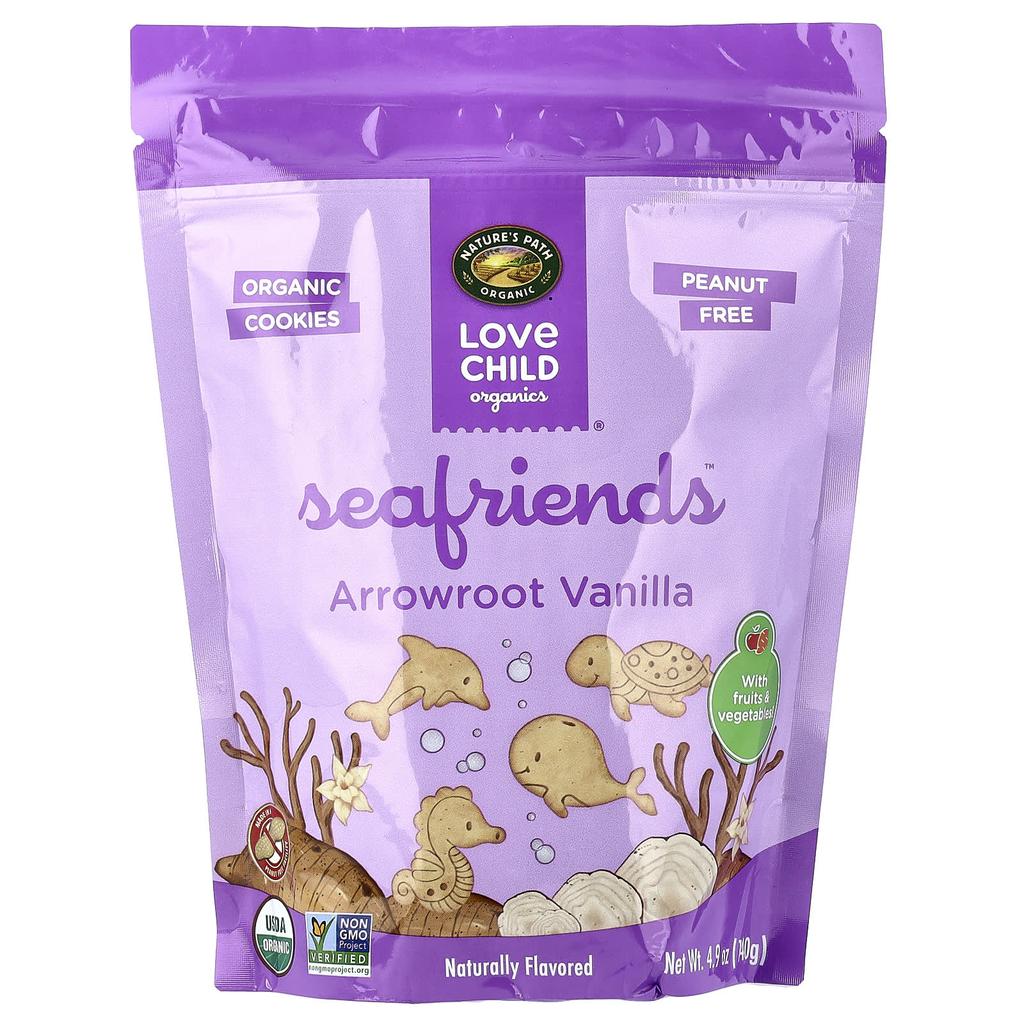 Love Child Organics, Nature's Path, Sea Friends™, Aeroroot Vanilla Cookies, 4.9 Oz (140 G)