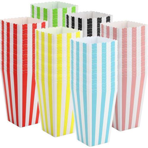 Paper Popcorn Bags, Boxes, Candy Cups, and Candy Containers (120 count - Colorful)