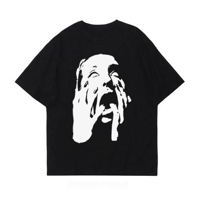 Grunge Hip Hop Harajuku Graphic Print Cotton T-shirt Rock Goth Streetwear Short Sleeve T-shirt Punk Oversized Top Casual Tee