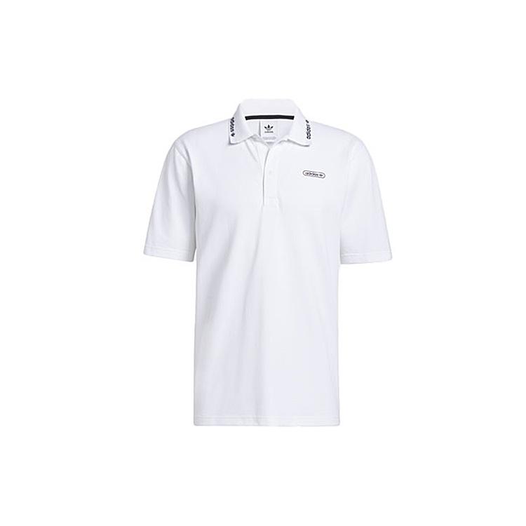 adidas originals Logo Athleisure Casual Sports Short Sleeve Polo Shirt White Men s GN3835 L