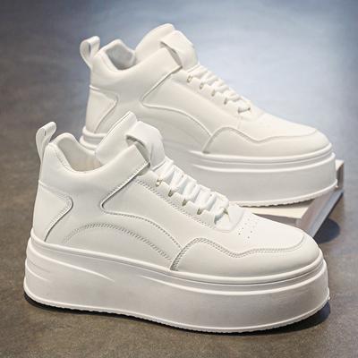Street Platform White Sneakers Men High Top Men's Skateboard Shoes Fashion Casual Leather Chunky Sports Shoes Men Tenis Hombre