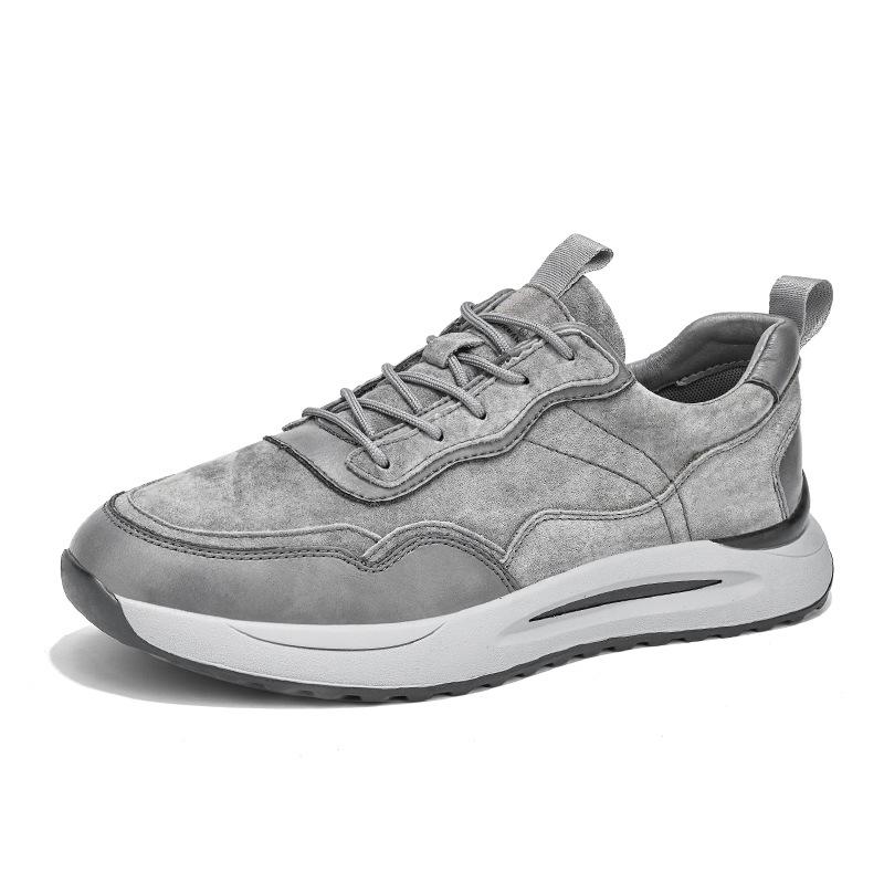 

Мужская обувь 2024 года, новая осенняя повседневная спортивная обувь в стиле ретро, мужская рабочая обувь на толстой подошве, зимняя обувь для мужчин, обувь на платформе 44 серый