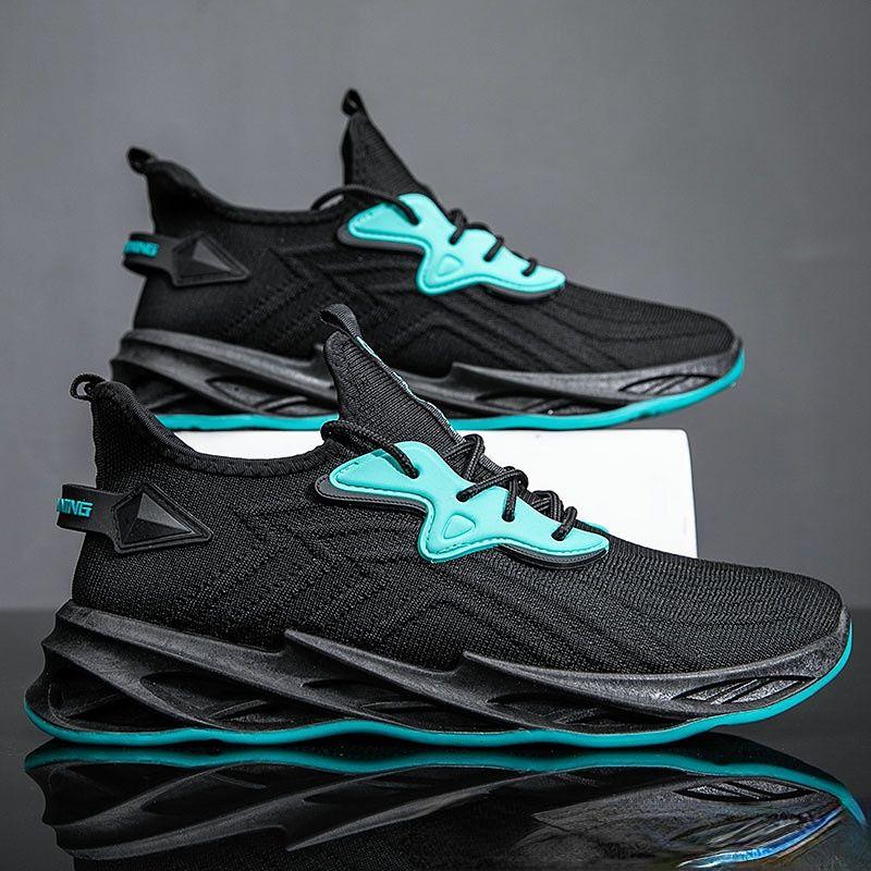 Men's Flying Woven Solid Color Sports Shoes Outdoor Running Shoes