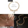 Cross Pendant Multilayer Necklace With Geometric Metal Chain For Womens Fashion Accessory