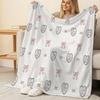 Rabbit Themed Flannel Fleece Blanket - Soft, Non-Shedding, Warm Cozy, Ideal for Home, Couch Napping, Bedroom Decor, Christmas & Halloween