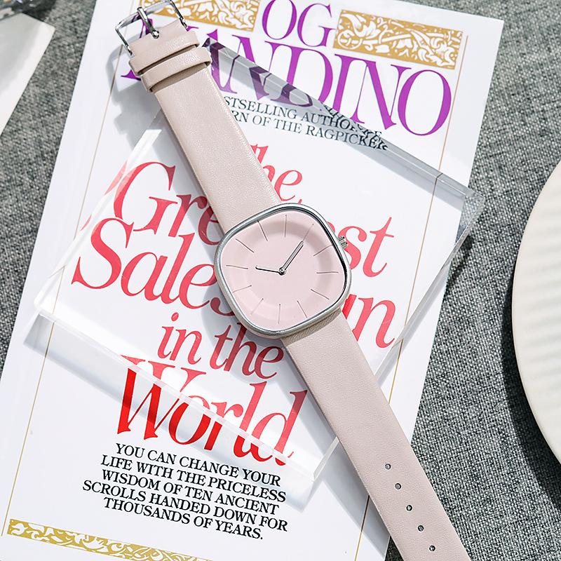 Fashion Accessorie Women's Black/Beige/Gray Sugar Cube Milk Minimalist High-End Square Watch Simple Niche Design Fashionable Versatile Watch
