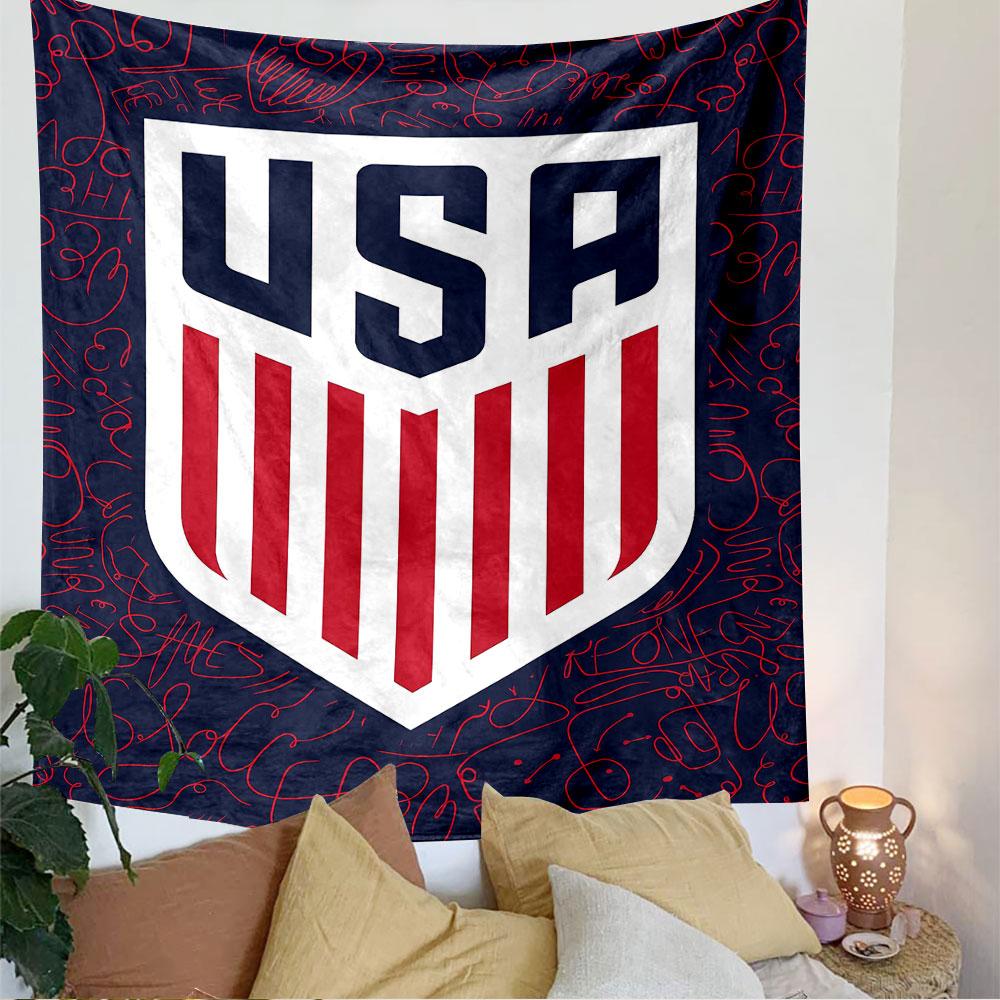 USA Sport Tapestry Wall Hanging, National Flag Design, Wall Decor for Bedroom Living Room Dorm