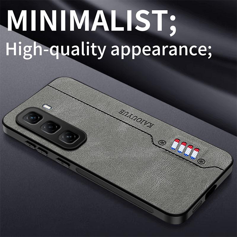Stitching Color Retro Matte Leather Case For Infinix Hot 60 50 40 Pro Plus 60i 50i Full Cover Camera Protector Anti Slide Shell