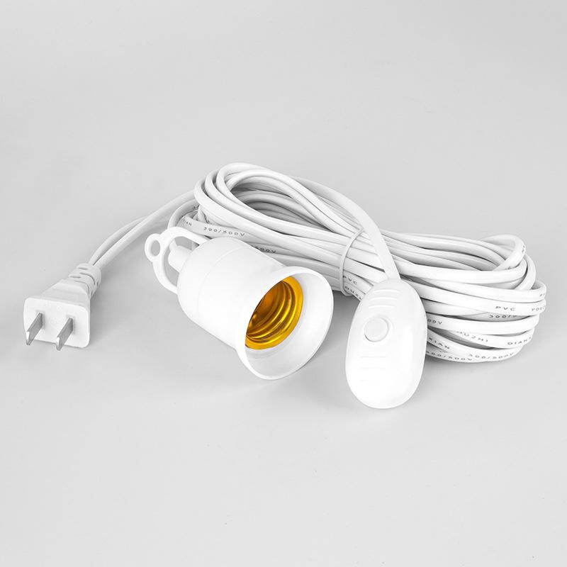 2M/4M/7M/9.5M Lamp Base Holder Power Cord Cable E27 Us Hanging Pendant Led Light Fixture Socket Cord Adapters With Switch