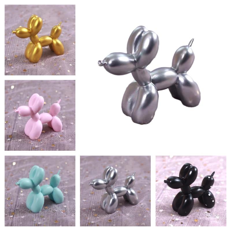 Adorable Perro Globo de Resina Decoración para Tarta de Cumpleaños Incluye Perros Globo Rosa Azul Negro y Dorado Suministros para Vestir la Tarta Personajes)