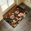 Christmas Decoration Door Mat Snowman Printed Floor Mat Is Suitable for Home Room Bathroom Kitchen Non-slip Water Absorption