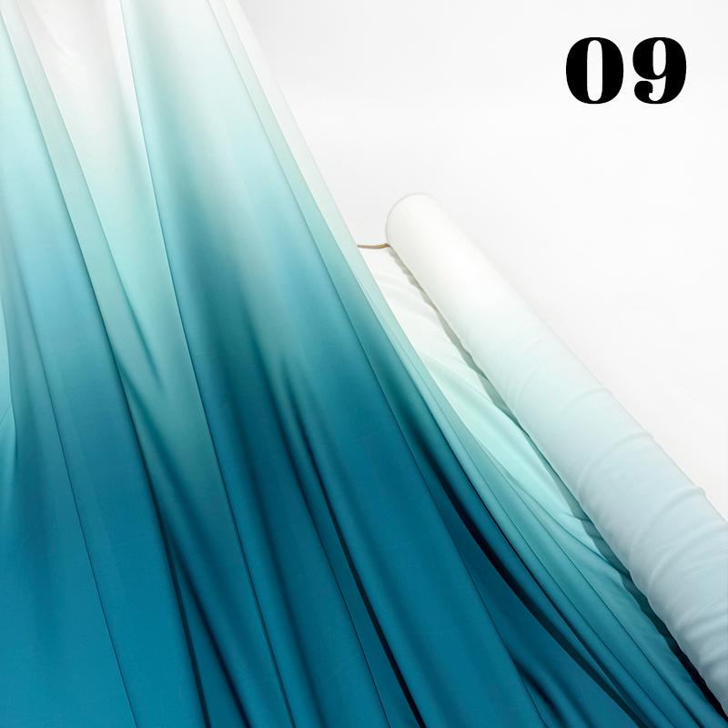 50cm Chiffon Gradient Fabric Hanfu Ancient Style Rainbow Gradient Fabric Stage Costume Design Skirt Dress DIY Sewing Material