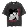 Vintage Washed Anime Death Note Manga Logo Graphic T-shirt Men Women Printed Tee Summer Casual Fashion Clothing Tops High Quality Streetwear
