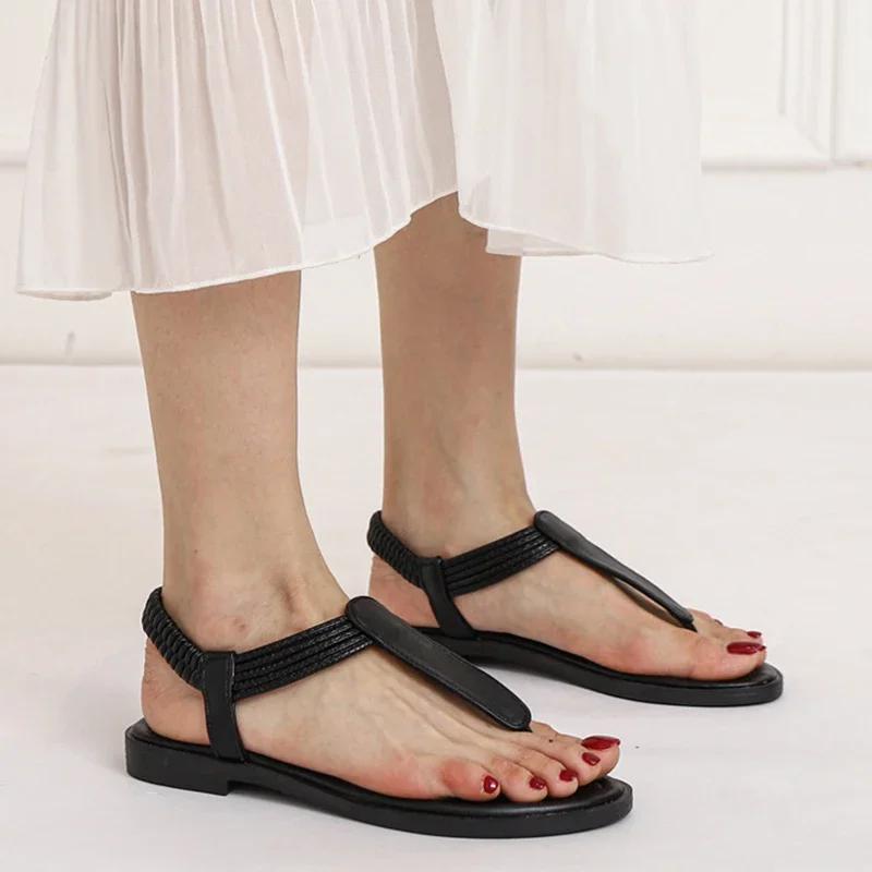 Women's Sandals for The Summer Flip-flops Beach Shoes Ladies Casual Open Toe Flat Sandals Clogs Footwear Bohemian Sandalias