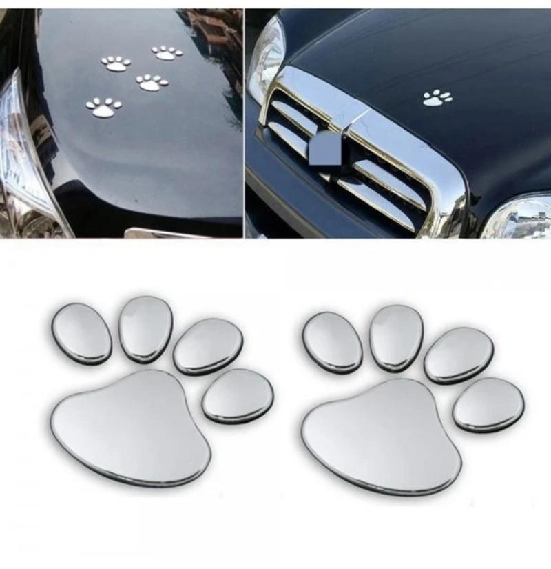2pcs 3D Footprint Car Stickers Animal Dog Bear Paw Cute Foot Prints Decal Automobile Body Styling Decoration Sticker