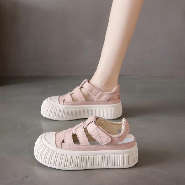 Fashion 2025 Summer Roman Sandals Muffins shoe Increasing Height Shoes All-Match Women's Heels Gladiator Flat New Girls Closed Rome Autu