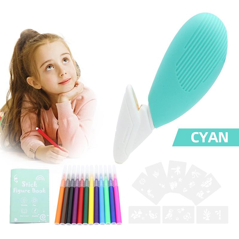 Nietoksyczny Elektryczny Pistolet do Malowania Wodnymi Farbami Dziecięcy Ręcznie Malowany Pędzel Kolorowy Zmywalny Pistolet Rozpylający 12 Kolorów Zabawki do Rysowania dla Dzieci Zestaw Zabawek Prezent