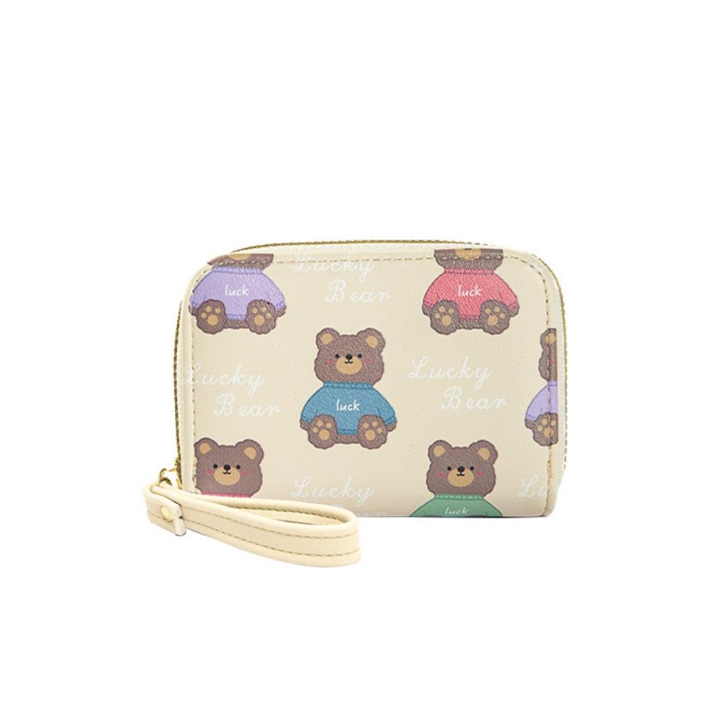 Portable Mini Bear Card Bag Multi Slot Lightweight Card Wallet PU Leather Credit Card Holder Bank ID Card Storage