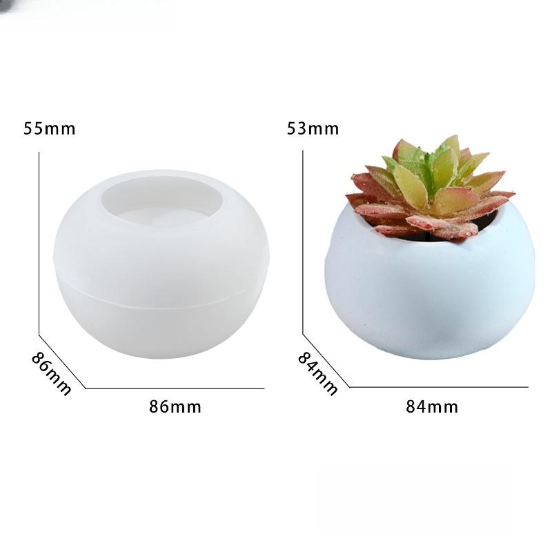 3 Sizes DIY Succulent Vase Round Candle Cup Craft Making Supplies Stucco Concrete Resin Storage Box Mould Home Decoration Tools