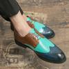 Men Business Dress Shoe Colorful Lace Up Fashion Man Casual Leather Oxfords Shoes Flat Leisure Wedding Party Shoe Men Big Size