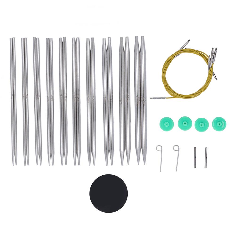 10 Pairs Interchangeable Circular Knitting Needles Set Ergonomic Design P Type Needle Buttons
