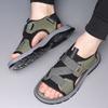Fashion Soft Leather Platform Sandals for Men Solid Color Summer New Beach Shoes Male Fashion Outdoor Sports Sandals Man