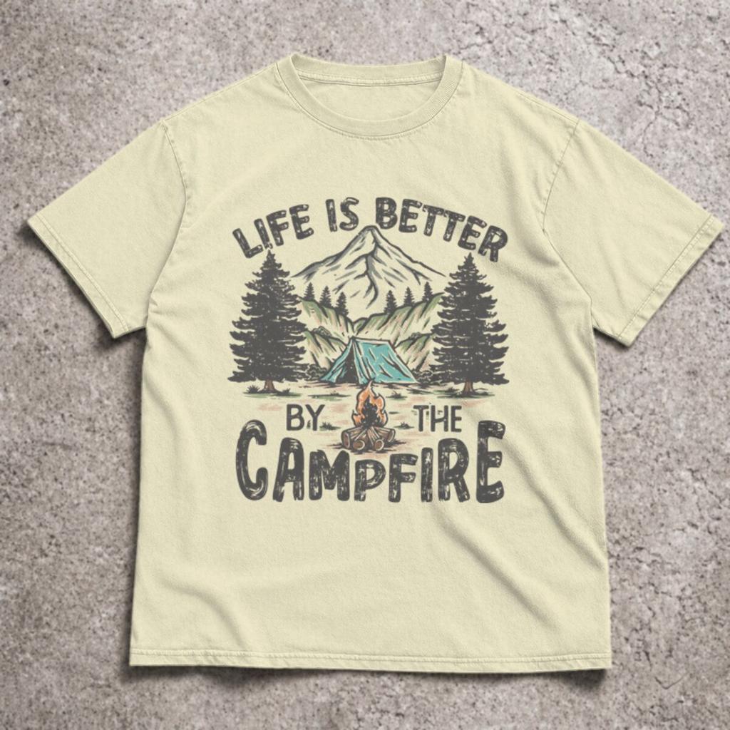 Camping Graphic Tshirt For Unisex Unisex Life Is Better By The Campfire Tops Love Camping Shirt Camper Gift Short Sleeve T Shirt