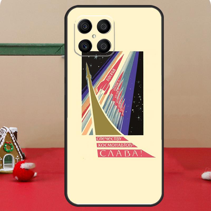CCCP Soviet Space Propaganda Art Case For Honor Magic 7 Lite 6 8 Pro Honor 400 200 70 90 X8c X8b X9a X9b X9c X9d Win RT Cover