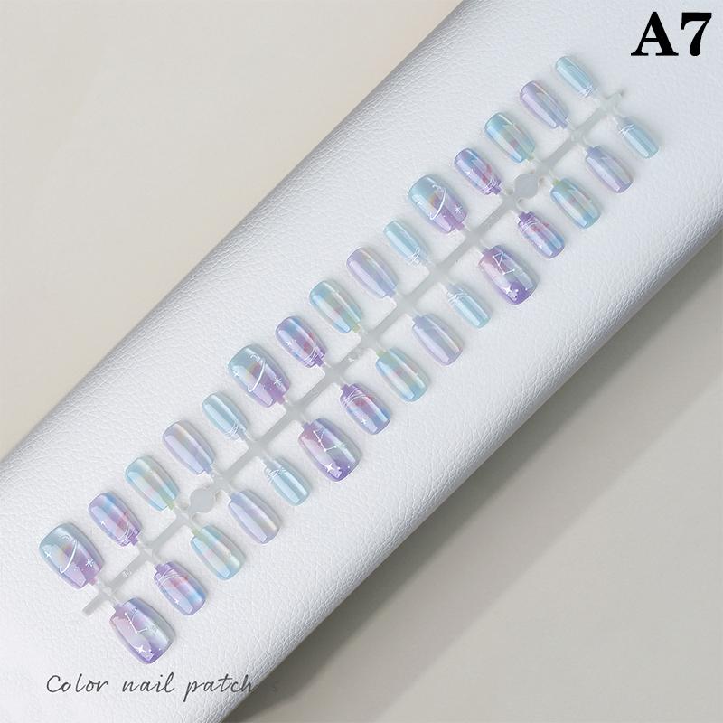 30Pcs Long False Nails  Wearable Fake Nails Full Cover Detachable Press On Nails Diy Girls Nail Tips