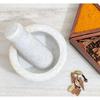 Crocon White Marble Mortar and Pestle Set – 4 Inch Spice Grinder and Herb Crusher, Stone Grinder for Kitchen, Ideal Kitchen Accessories for Home