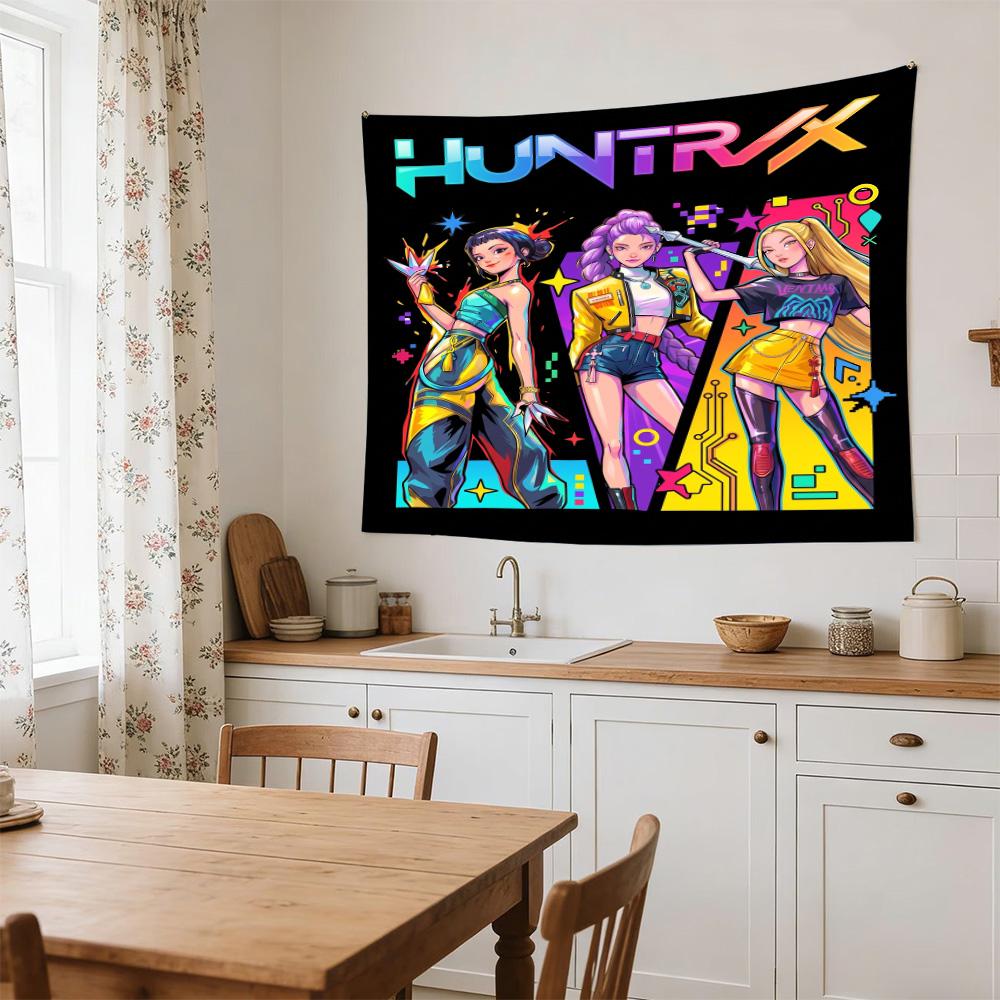 Huntrx Cyberpunk Fashion Clear Pattern Tapestry, Wall Decor for Apartment, Studio and Photoshoot Backdrop,Perfect Gift
