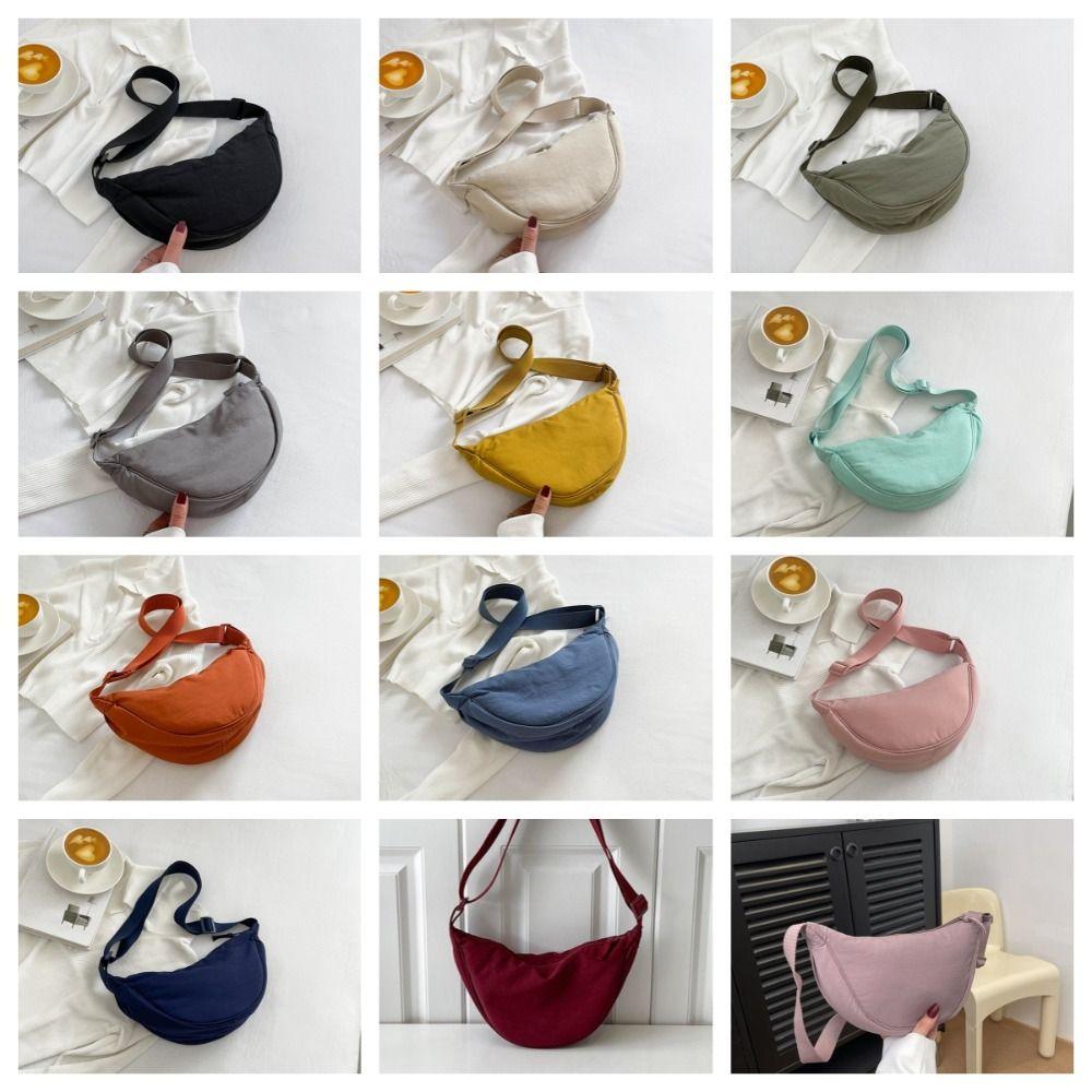 Nylon Hobos Crossbody Bag Handbag Half-moon Bag Casual Canvas Dumpling Bag Girls