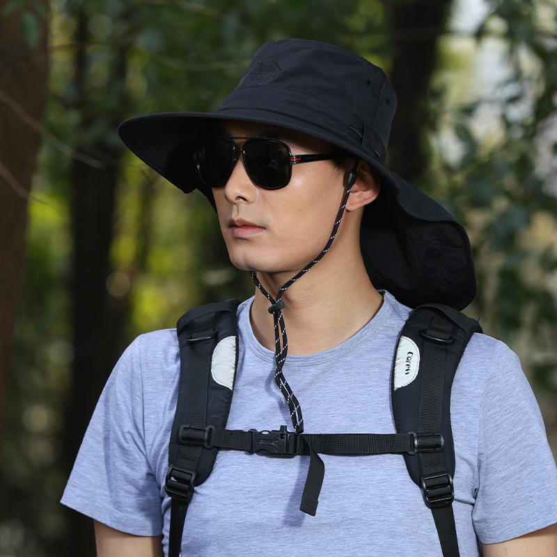 Utomhus Västerländsk Cowboyhatt Herr Sommar Andningsbar Solskydd Solhatt Vandring Klättringshatt Snabbtorkande Vindtät Fiskemössa