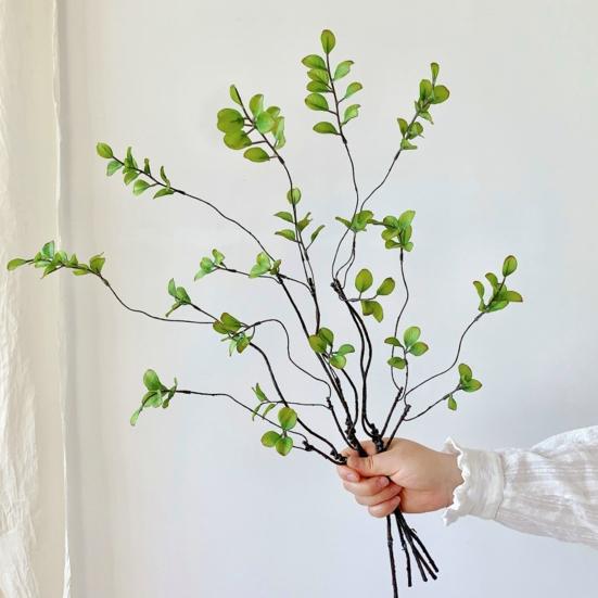 3 Pcs Faux Fall Leaves Stems Artificial Ficus Branches Fall Ficus Foliage