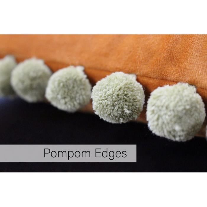 Coussin Rectangulaire - PAOLETTI - Fiesta - Housse en Faux Velours - 35x50 cm - Réversible - Rouille/Kaki