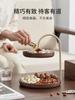 Wooden Fruit Plate Home Living Room Double-Layer Cake Stand Candy Plate Afternoon Tea Dim Sum Rack Dried Fruit Tray