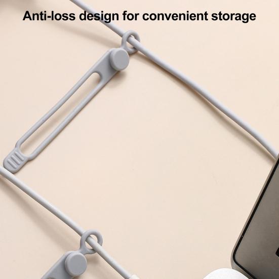 Silicone Cable Ties Elastic Reusable Multifunctional Cable Organizer Lightweight Reusable