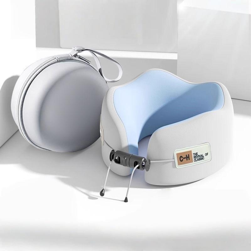 

Memory Foam U-Shaped Pillow Travel Neck Support Sleeping Pillow Shoulder Rest U-Cushion Airplane Trip Neck Pillow 24x24x12cm небо синє кольору