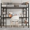 Children Bed Strong Carrying Capacity Metal with Large Bookshelf Four Small Shelves Ladder Fall Protection Grilles Home Frame Loft Furniture Bunk