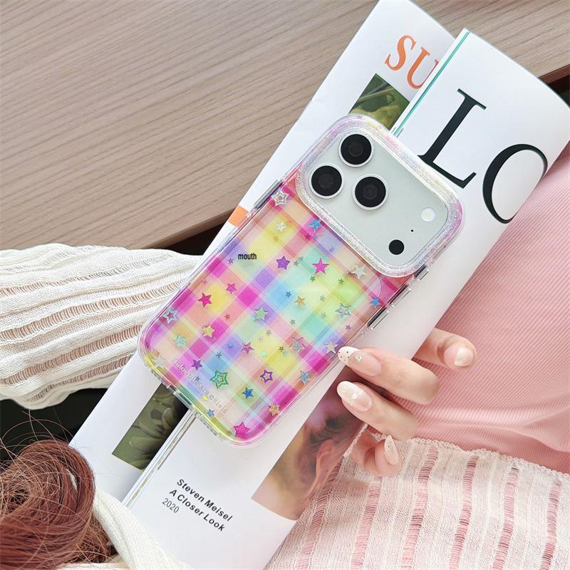 Star Plaid Semi-Transparent Case for iPhone 17, 16 Pro Max/15/14 - High-End Feel