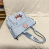 Sweet Beauty Large Canvas Bag Style Japanese Female CampusUses Make Up Bag Cartoon Bag Korean Version of Fresh Female Shoulder Bag Fit