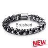 Braccialetti Teschio Punk Uomo Acciaio Inossidabile Lucido Opaco Ciondolo Teschio Catena Link Braccialetti Uomo Gioielli Gotici 2020