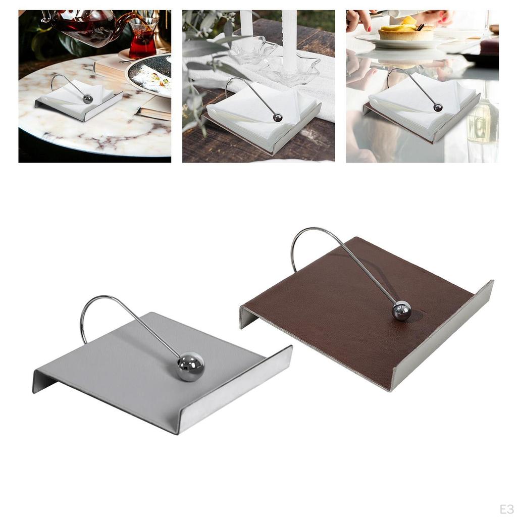 Napkin Dispenser Holder Rack Notes Stainless Steel Organization Tissue
