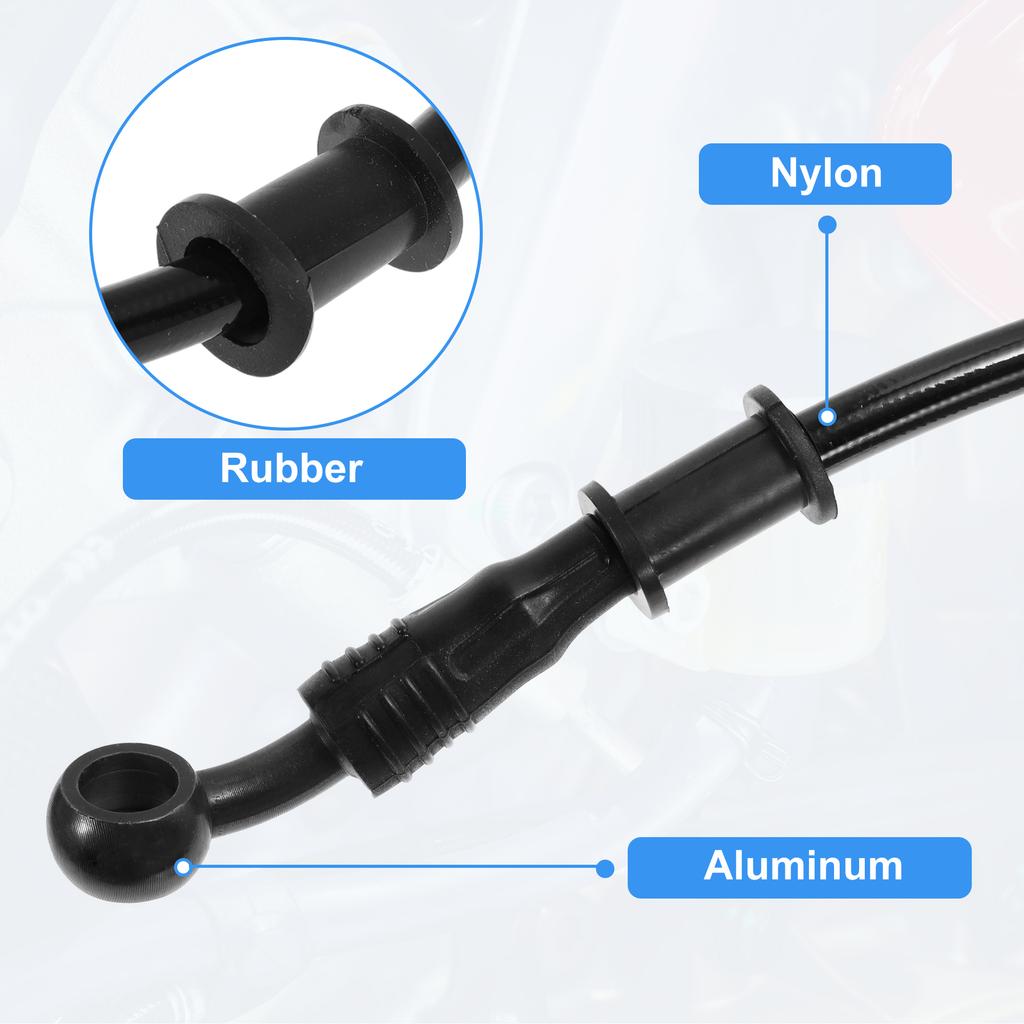 Motoforti 70cm Motorcycle Brake Clutch Oil Hose Line  Black