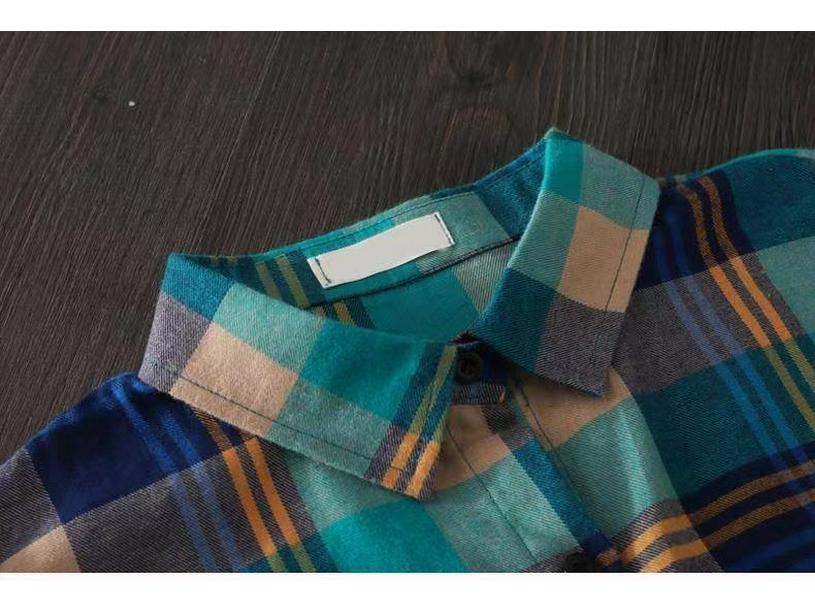 2024 Spring/Autumn Women's Korean Style Plaid Loose Mid-Length Plus Size Long Sleeve Shirt Jacket