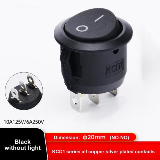 10Pcs KCD1-105 Rocker Switch Boat Shaped 2/3Pin 10A/125V 6A/250V Round Car Boat Household Appliances Lamp On-off Toggle Switch Replacement